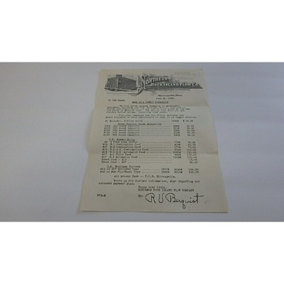 LETTERHEAD NORTHERN ROCK ISLAND PLOW CO. MINNEAPOLIS MINNESO