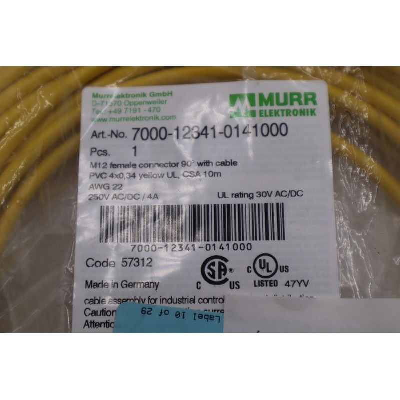 全新 MURR ELEKTRONIK 7000-12341-0141000 电缆库存 4900