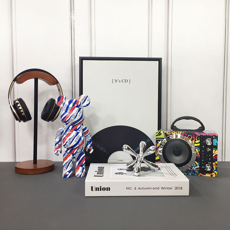 样板房书房书柜桌面时尚音乐主题软装饰品耳机音箱黑胶唱片摆件,家居饰品,家饰软装搭配套装,淘宝优惠券,粉丝福利购,淘宝优惠卷