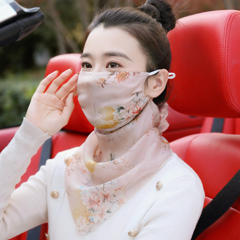 真丝春秋夏女护颈防晒护肤面罩
