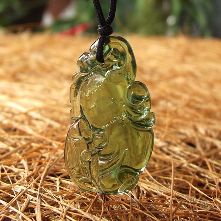 正品绿碧玺项坠雕刻貔貅天然水晶吊坠高档女钥匙本命饰品皮休挂件