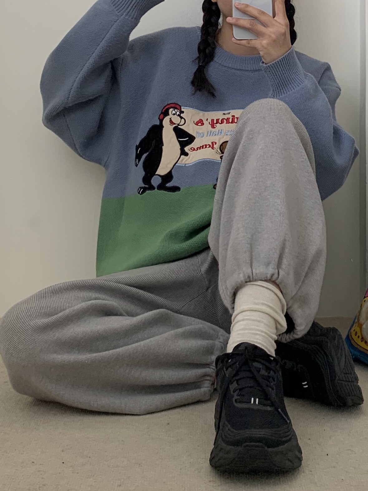 RAINY homemade autumn and winter new casual drawstring pants sports loose thin wild Harun lantern knitted pants women