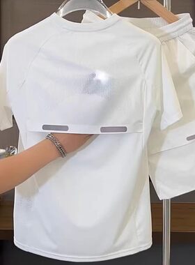 夏季冰丝休闲运动套装短袖男款