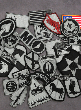 ACU套服臂章UCP徽章上尉空降臂章军迷战术刺绣胸章魔术贴胸章帽徽