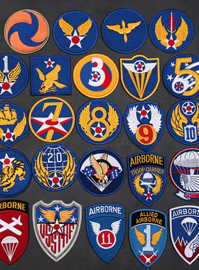 WWII二战陆航臂章航空兵徽章A2飞行胸章战术军迷飞行员空降刺绣章