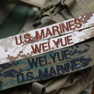 沙漠数码刺绣姓名条订制丛林数码胸条订做USMC MCCUU迷彩服姓名条