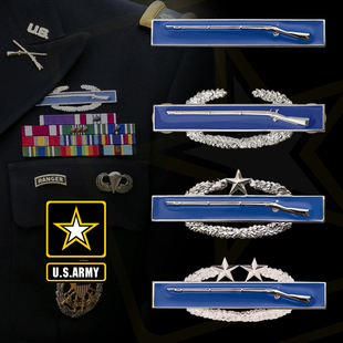 美国战斗步兵资格章胸章技能章礼服常服配章军迷金属徽章帽徽肩章