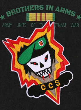 越战MACV-SOG胸章CCS军迷刺绣绿贝雷帽徽TCU配章M65臂章OG107徽章