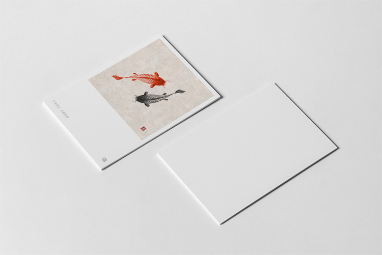 抽象图案kp466_折卡绘画留言中式