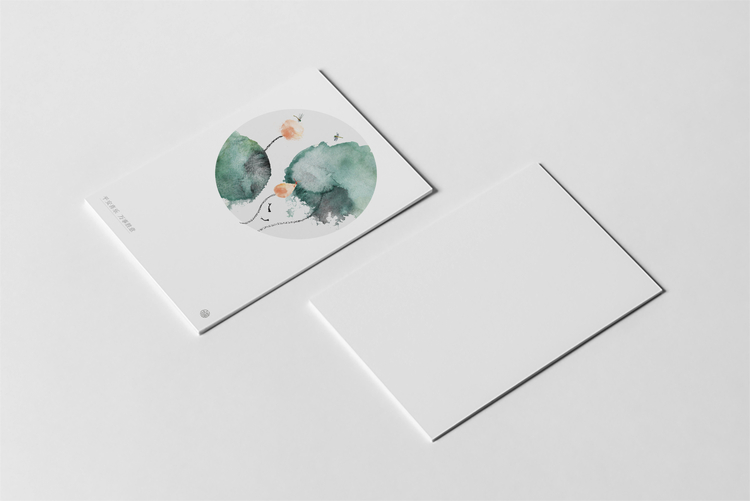 KP882中式质感山水墨意境贺卡