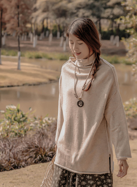 DoisQueen彩后台北高领毛衣女羊毛衫上衣新款上市长袖日系森女