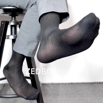 超薄柔软莫代尔纯色商务正装男袜