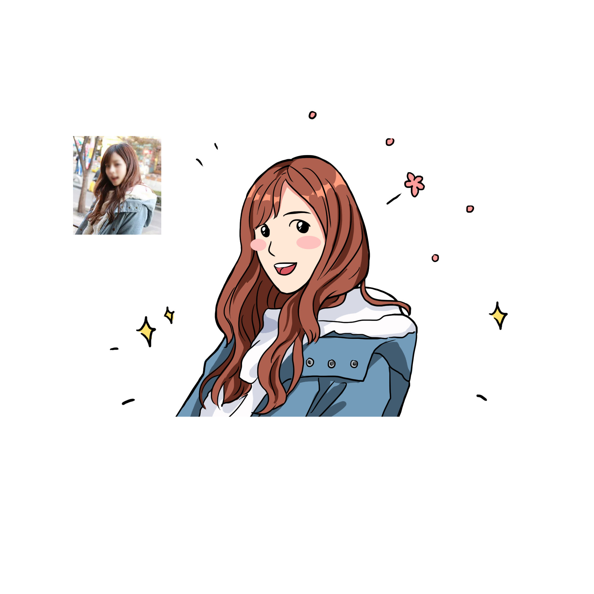 萌小g爱涂鸦真人照片漫画设计情侣亲子q版头像七夕手绘情人节礼物