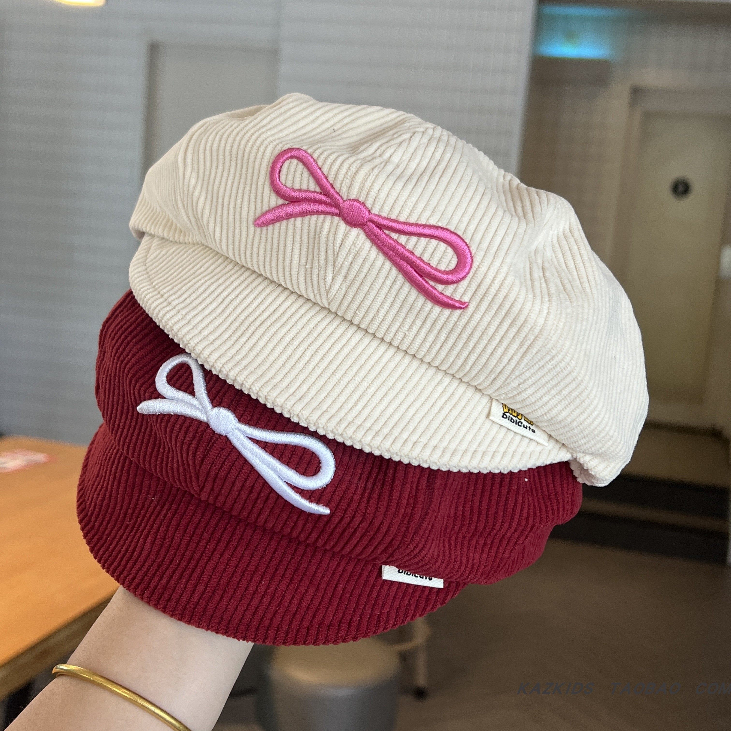 儿童帽秋冬灯芯绒八角帽宝宝韩版蝴蝶结报童帽甜美洋气女孩贝雷帽,童装/婴儿装/亲子装,帽子,淘宝优惠券,粉丝福利购,淘宝优惠卷