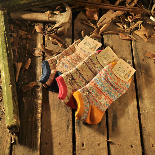 日系可爱女船袜刺绣卡通短袜