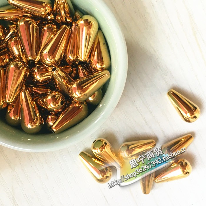 重工辅料金色花边水滴珠子