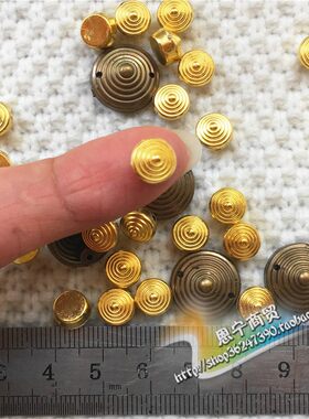 diy肩章圆形螺纹尾巴金色尖钉