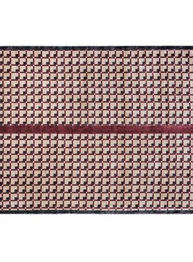 TURRY eclipse-square 意式简约手工新西兰羊毛红色千鸟格地毯