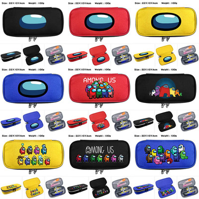 Among us 防水帆布大容量拉链翻盖立体笔袋文具盒铅笔盒
