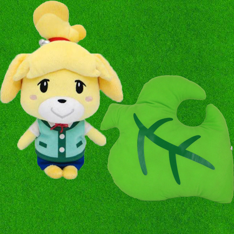 动漫周边包邮 动物之森 森友会西施惠绿叶子抱枕毛绒公仔