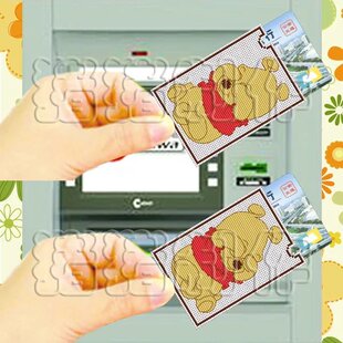 梦公园DMC十字绣单张银行卡套 蜜糖维尼熊可定成品 材料包