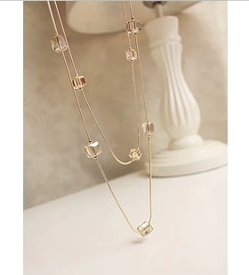 韩国配饰品璀璨水晶清纯长款项链