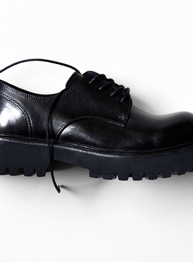 轻盈增高 昱谷®vibe原宿大头德比鞋 老爹鞋 洗水牛皮Derby松糕底