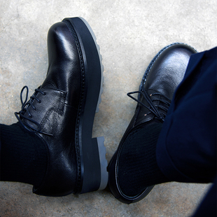 单鞋 轻盈增高5cm 树膏牛皮四季 原宿时髦 昱谷®Vibe米奇大头德比