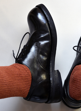 范升级缝制 昱谷®vibe原宿青春大头Derby 水洗牛皮 手工中古皮鞋