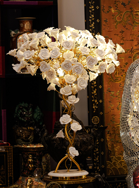 【本尼家】铁艺陶瓷轻奢高档台灯客厅卧室现代艺术装饰床头