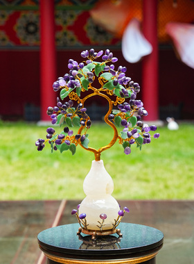 【本尼家】HY16现代轻奢装饰玉石葫芦客厅电视柜饰品玄关摆件