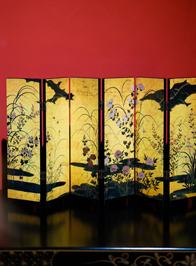 【本尼家】BC02游山念屏风茶桌摆件双面小屏风中国风复古台屏装饰