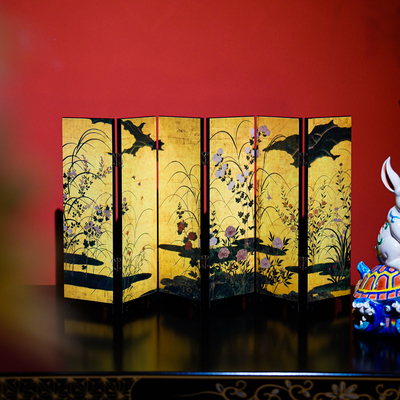 【本尼家】BC02游山念屏风茶桌摆件双面小屏风中国风复古台屏装饰