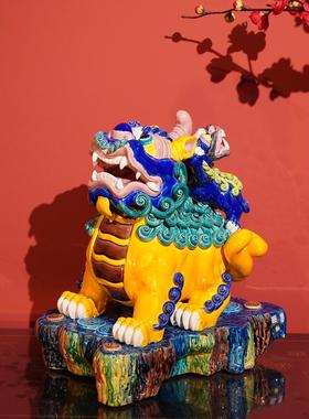 【本尼家】TT01非遗手工彩釉交趾陶聚宝貔貅客厅玄关装饰摆件