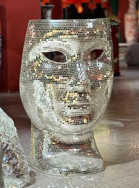 【本尼家】马赛克面具椅手工贴片装饰家居客厅玄关摆件