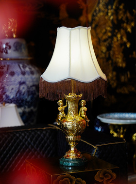 【本尼家】T172欧式奢华铜天使台灯装饰客厅桌面卧室床头摆件