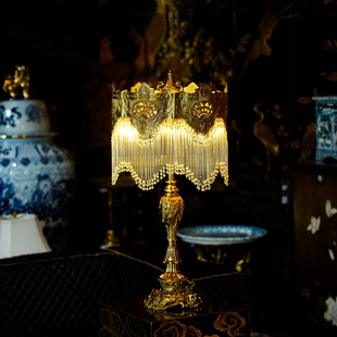 【本尼家】TD85法式黄铜水晶台灯复古客厅卧室床头创意装饰摆件