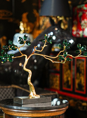 【本尼家】HY21现代轻奢装饰黄铜树家居客厅电视柜饰品玄关摆件