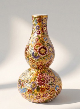 【本尼家】RC160瓷器陶瓷艺术装饰葫芦瓶插花桌面装饰玄关摆件