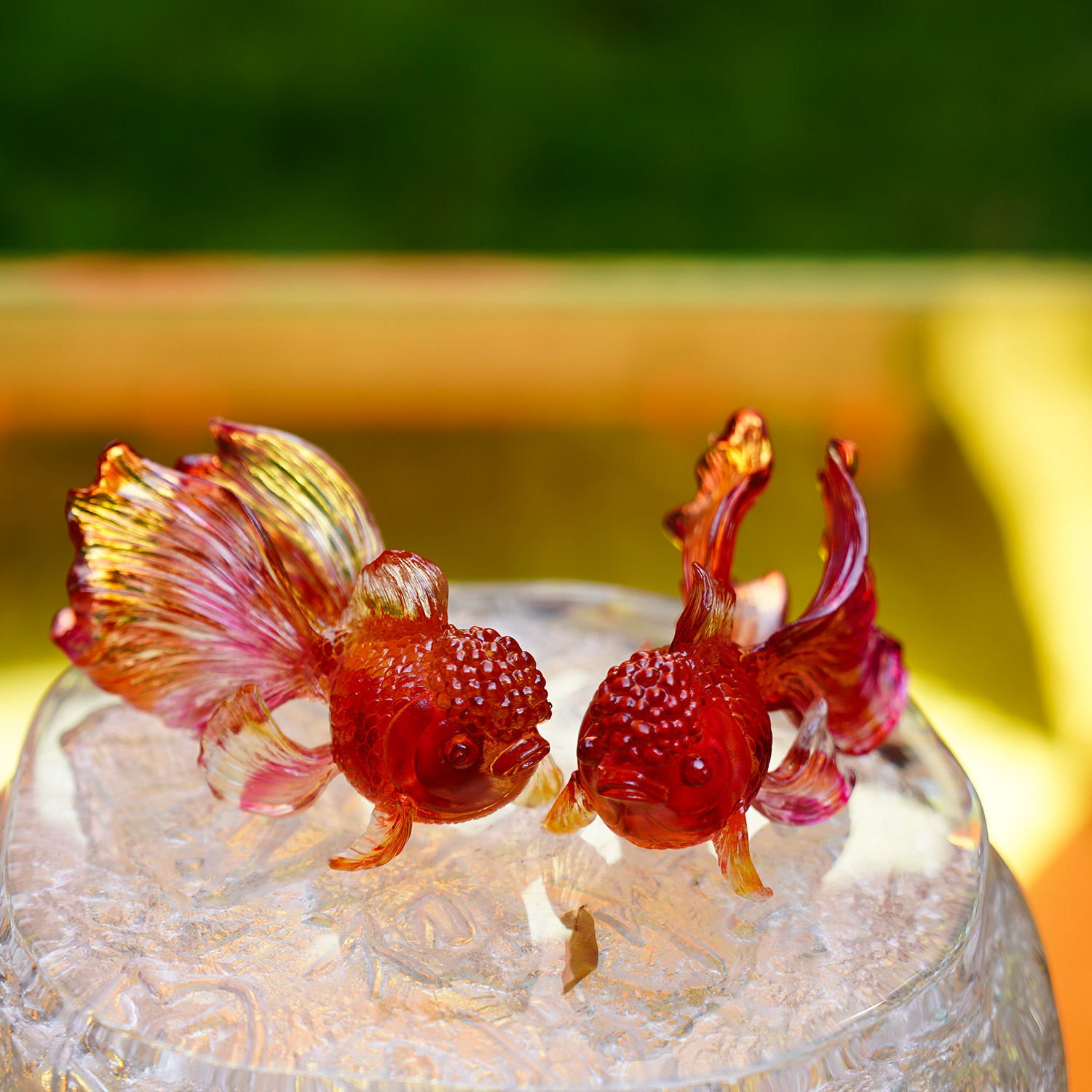 【本尼家】LL83非遗好物琉璃金鱼招财《鸿运当头》桌面玄关摆件