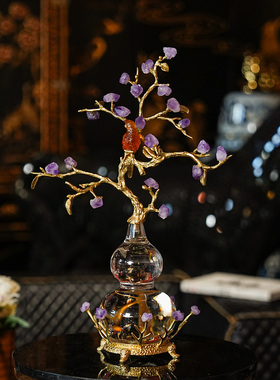 【本尼家】HY24现代轻奢装饰水晶葫芦客厅电视柜桌面饰品玄关摆件