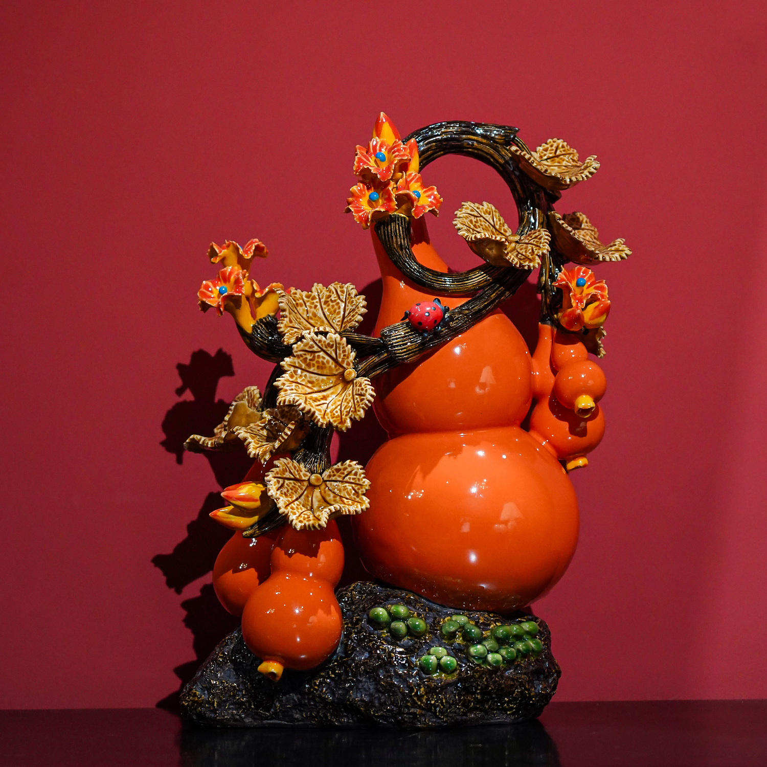 【本尼家】AM94非遗手工石湾陶瓷葫芦装饰博古架摆设玄关摆件