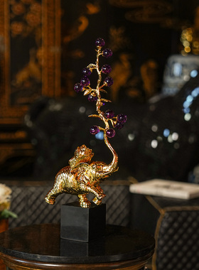 【本尼家】HY37现代轻奢装饰小象饰品家居电视柜摆设玄关摆件