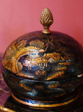 【本尼家】YS115法式中国风手绘山水图案装饰盒