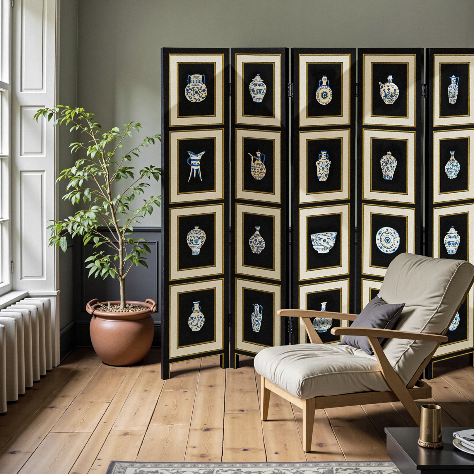 本尼家中式屏风客厅隔断家用折屏