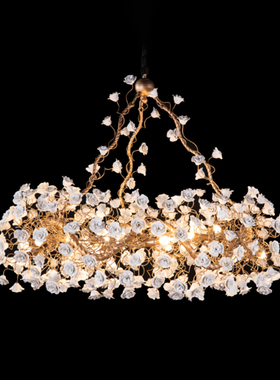 【本尼家】DD03现代轻奢玫瑰花造型吊灯客厅卧室个性装饰灯具