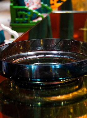 【本尼家】JC29蓝色镀铬乱纹果盘桌面装饰摆件