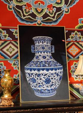 【本尼家】H01非遗手工艺掐丝珐琅装饰画-青花瓷瓶画挂饰国风摆件