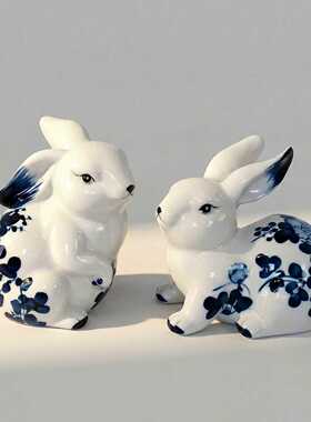 【本尼家】DS01创意陶瓷兔子雕塑艺术品家具客厅装饰桌面玄关摆件