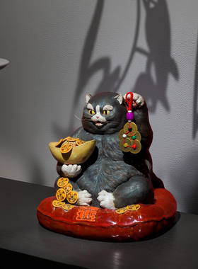 【本尼家】AM55非遗手工石湾陶瓷富贵招财猫可爱创意装饰桌面摆件